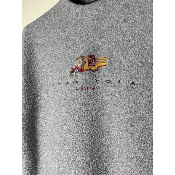 Coca-Cola 90s Las Vegas Pile Crewneck Sweater Embroidered Grey S Small - Picture 2 of 6